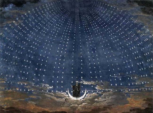 Karl friedrich schinkel Stage set for Mozart's Magic Flute oil painting picture